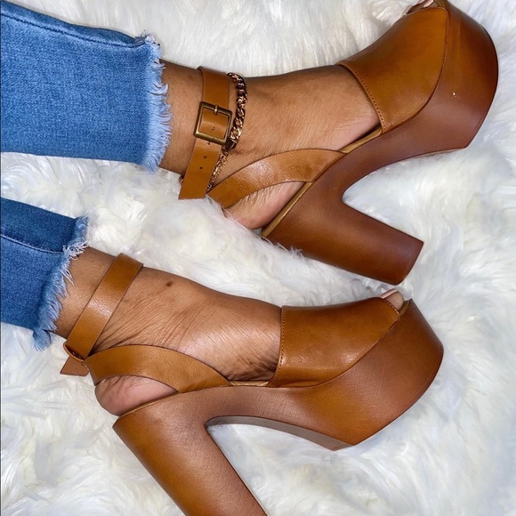 ☀️Sasha☀️- Tan Platform Heel☀️ - Picture 5 of 5